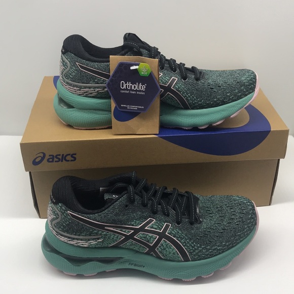 ASICS WOMENŚ  GEL-NIMBUS 24 RUNNING SHOES SIZE 5  BLACK/BARELY ROSE - Picture 3 of 11